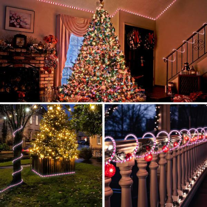 110V Candy Cane Christmas Rope Light - 11000K Cool White - Lumens Depot
