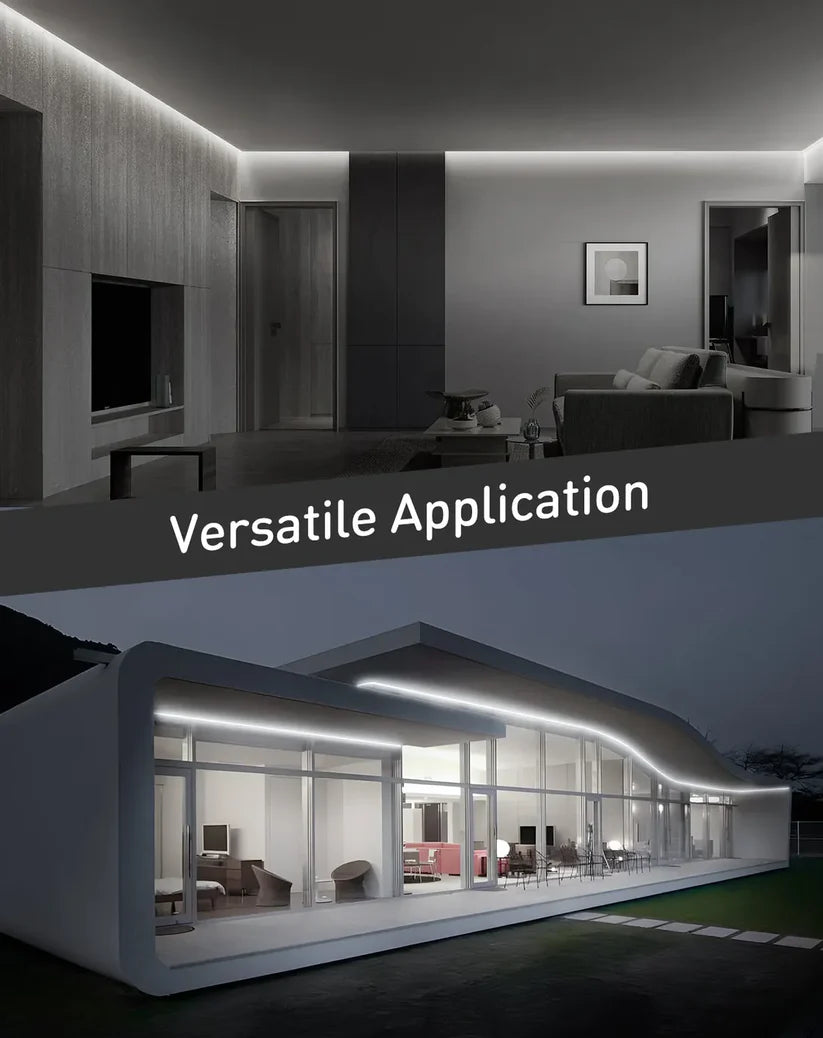 110–120V Neon LED Rope Light, 6000K Cool White, 8mm × 16mm, Dimmable, Cuttable, IP65 Rated - Luceray