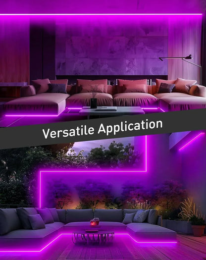 110V-120V Purple Neon LED Rope Light - 8mmX16mm,Commercial Grade, IP65, 6 Watts/M -Cuttable, dimmable, could be hardwired ETL Listed- Plug and Play - Lumens Depot