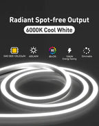 120V 3D bendable neon flex LED strip, dimmable, capable of top and side bends,  6000K cool white - Luceray