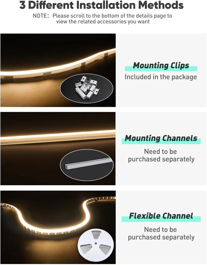 120V 3D Bend Neon Flex LED Strip Light with Flexible Top & Side Bending in 2800K Warm White - Luceray