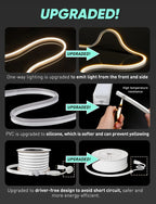 120V 3D Bend Neon Flex LED Strip Light with Flexible Top & Side Bending in 2800K Warm White - Luceray