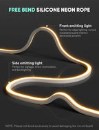 120V 3D Bend Neon Flex LED Strip Light with Flexible Top & Side Bending in 2800K Warm White - Luceray