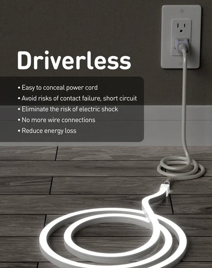 120V 3D Bend Flexible Neon Flex LED Strip, Top & Side Bend, 6000K Cool White - Lumens Depot