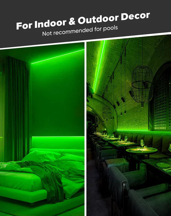 120V Ultra Bright Green COB LED Neon Rope Light, 800 Lumens/M - Lumens Depot