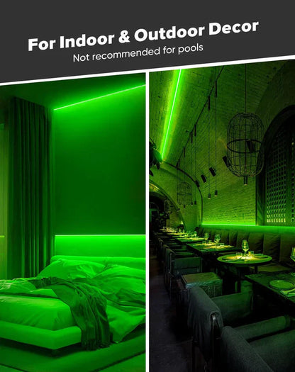 120V Ultra Bright Green COB LED Neon Rope Light, 800 Lumens/M - Lumens Depot