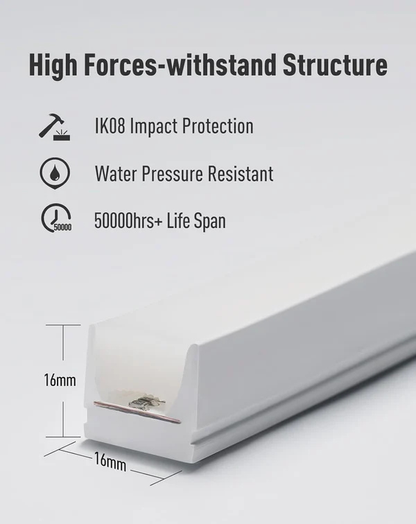 24V IP68 Led Strip Light - Underwater Submersible, Warm White Neon, Up to 9.84ft Depth