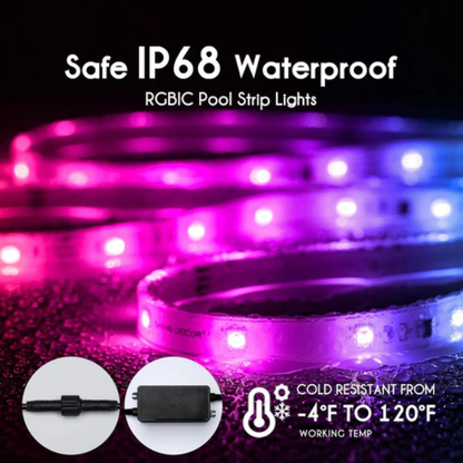 24V IP68 LED Strip Light - Waterproof RGBIC With APP Control & Music Sync