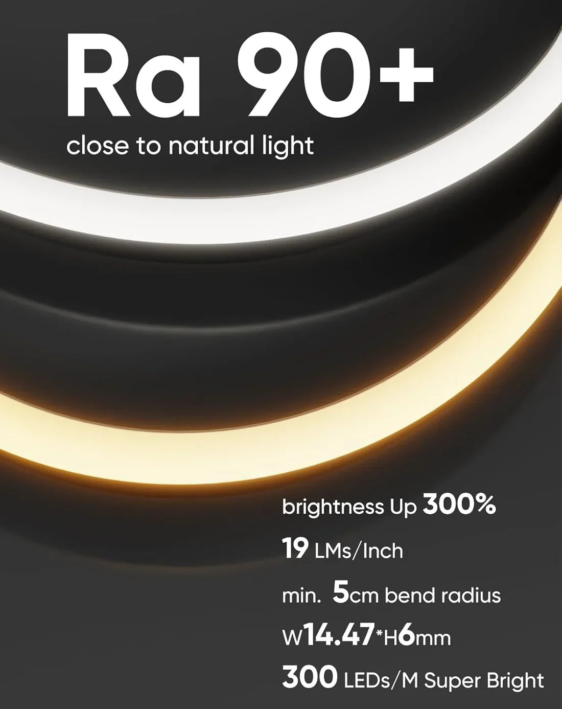 24V Anti-Glare Bright Cozy Under Cabinet LED Strip Free Cut 6000K Cool White - Black Shell - Lumens Depot