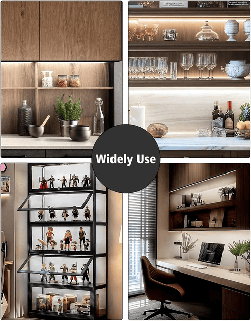 24V Anti-Glare Bright Cozy Under Cabinet LED Strip Free Cut 6000K Cool White - Black Shell - Lumens Depot