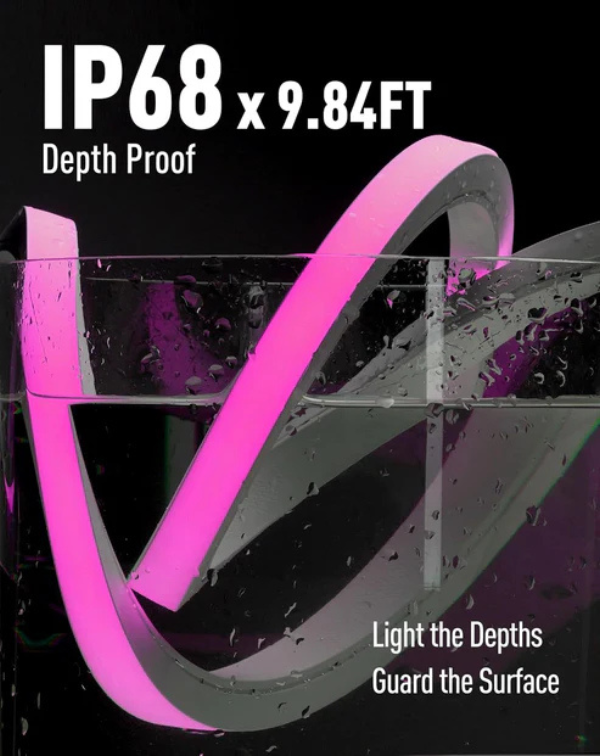 24V IP68 RGB Led Strip Light - Underwater Submersible RGB Neon, Up to 9.84ft Depth