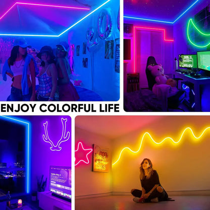 16FT 24V Smart RGBW LED Neon Rope Light, Cool and Warm White – Anti Yellowing -App and Remote Controlled - Lumens Depot