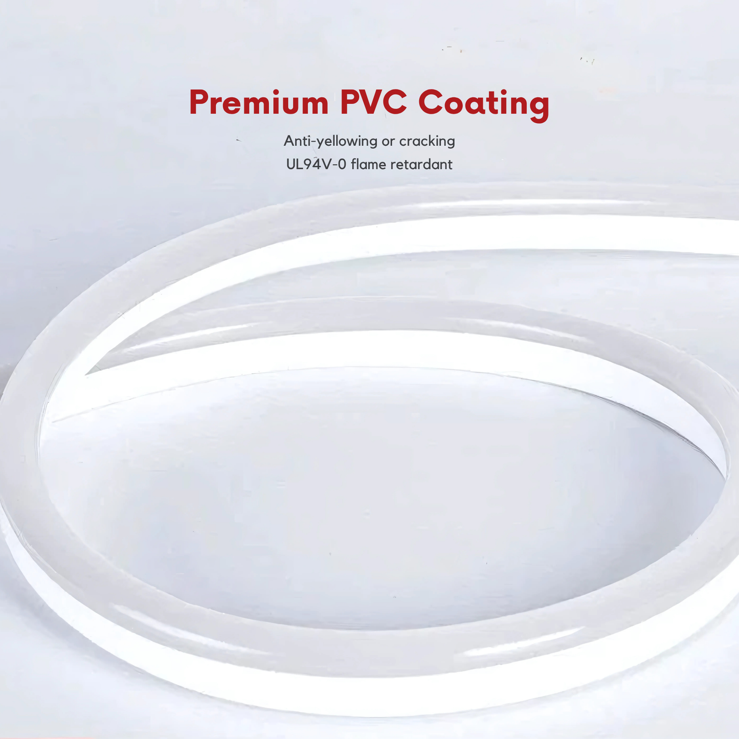 110-130V Warm White LED Neon Rope Light -3000K- 7mm x 14.5mm-7W/Meter and 220LM/W -Dimmable, Flexible, IP65 Waterproof, Cuttable for Home & Commercial Use - Lumens Depot