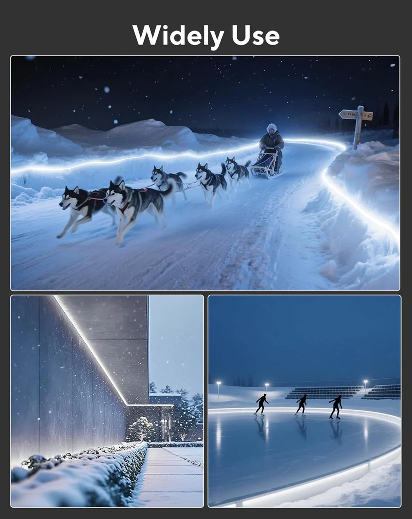 120V, 6500K, IP67 Waterproof Flexible White Outdoor Neon Rope Light Cold Resistant (-40℉) - Lumens Depot