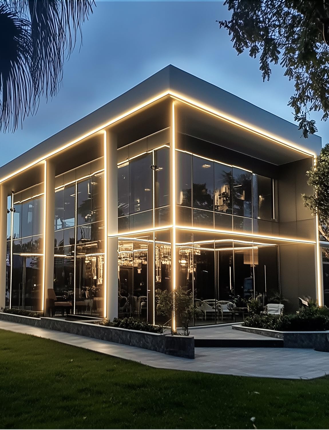 120V 3D Bend Neon Flex LED Strip Light – Flexible Top & Side Bend, 2800K Warm White, High-Voltage Decorative Lighting - Lumens Depot