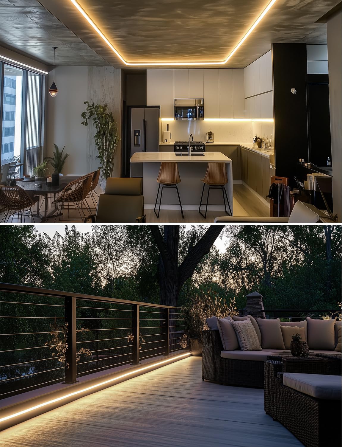 120V 3D Bend Neon Flex LED Strip Light – Flexible Top & Side Bend, 2800K Warm White, High-Voltage Decorative Lighting - Lumens Depot