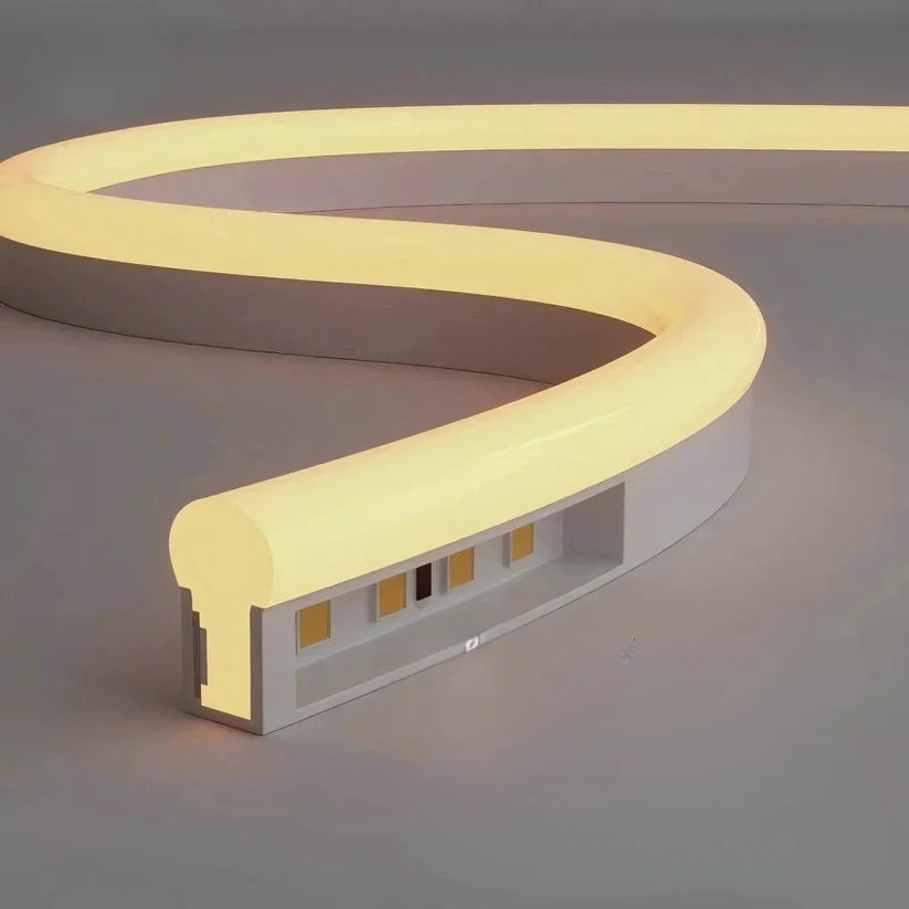 High-Voltage 110–130V Warm White LED Neon Rope Light, 3000K, Slim 7mm × 14.5mm Design, Dimmable, IP65 Waterproof - Luceray