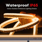 High-Voltage 110–130V Warm White LED Neon Rope Light, 3000K, Slim 7mm × 14.5mm Design, Dimmable, IP65 Waterproof - Luceray