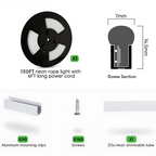 High-Voltage 110–130V Warm White LED Neon Rope Light, 3000K, Slim 7mm × 14.5mm Design, Dimmable, IP65 Waterproof - Luceray