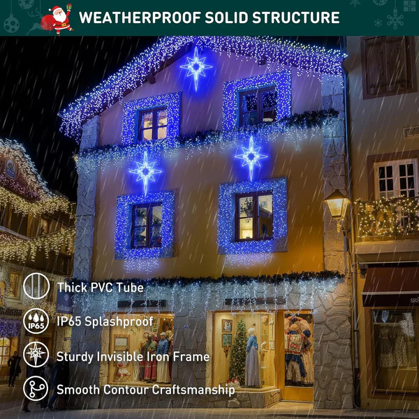 Large Star of Bethlehem Blue White Color Plug In Motif Christmas Light - Lumens Depot