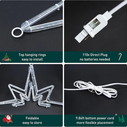 Large Star of Bethlehem Blue White Color Plug In Motif Christmas Light - Lumens Depot