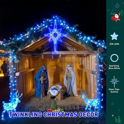 Large Star of Bethlehem Blue White Color Plug In Motif Christmas Light - Lumens Depot