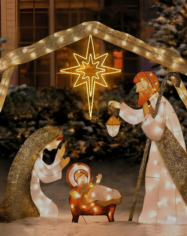 Large Star of Bethlehem Warm White Plug In Motif Christmas Light - Lumens Depot