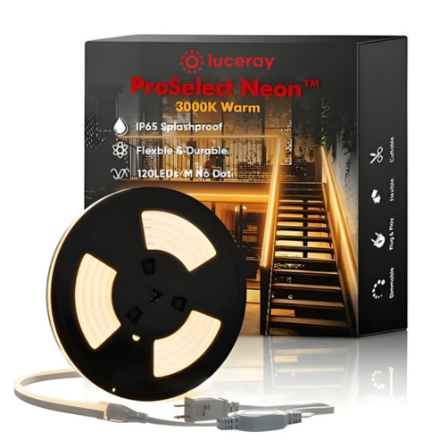 Luceray ProSeled Neon LED strip light with packaging on a white background