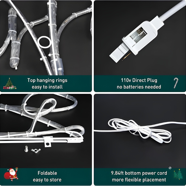 Motif Sign Red and Green Merry Christmas Sign Plug in Motif Christmas Light - Lumens Depot