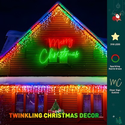 Motif Sign Red and Green Merry Christmas Sign Plug in Motif Christmas Light - Lumens Depot