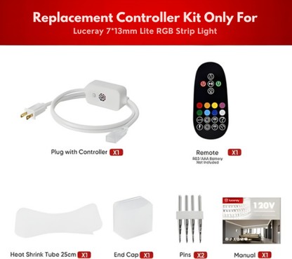 Extra Controller Kit for 110V RGB LED Strip Light – Fits 7x13mm