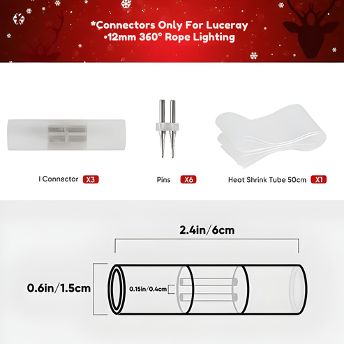 Connector Pack for 110V Candy Cane and Patriotic LED Rope Lights