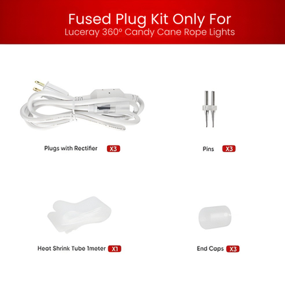 Extension & Connector Pack for 110V Candy Cane & Patriotic LED Rope Lights