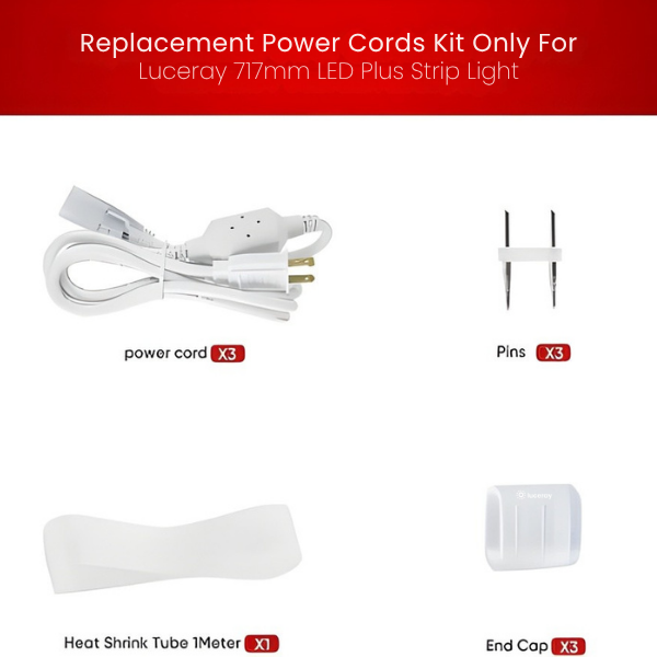 Extra Power Cord Pack for 110V Double Row Plus LED Strip – 7x17mm