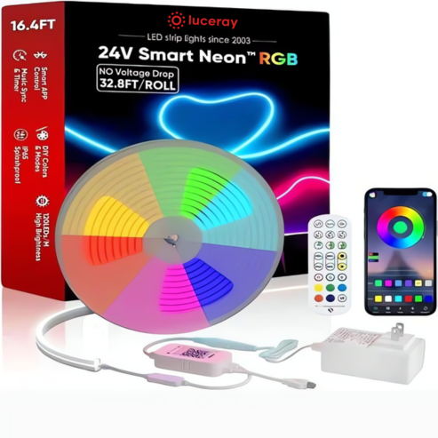 24V Smart RGB Neon Rope Light with No Voltage Drop