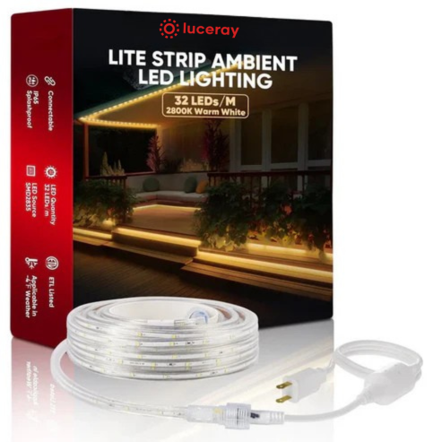 110V Strip LED Strip Light 6000K Cool White for Bright and Modern Ambient Lighting - 180 Lumens/M