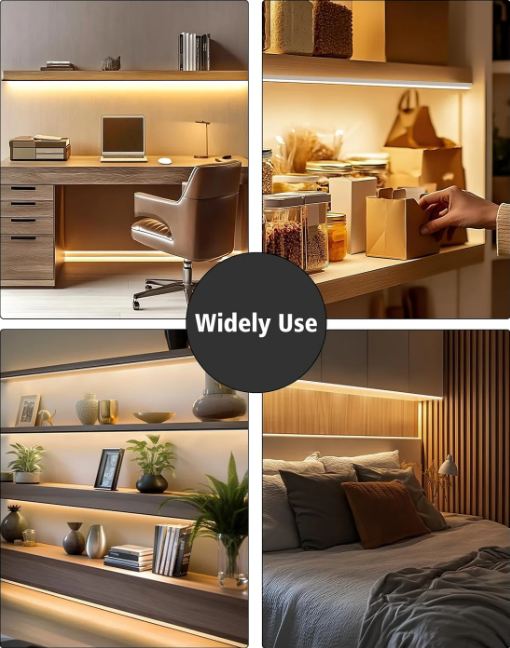 24V Anti-Glare Bright Cozy Under Cabinet LED Strip Free Cut 2700K Warm White - White Shell - Lumens Depot