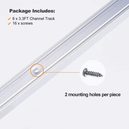 8-Pack 3.3FT Aluminum Track for 110V LED Neon Light (Single Color)