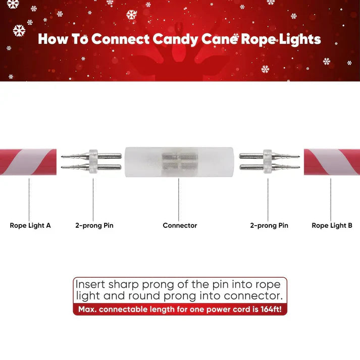 Connector Pack for 110V Candy Cane and Patriotic LED Rope Lights