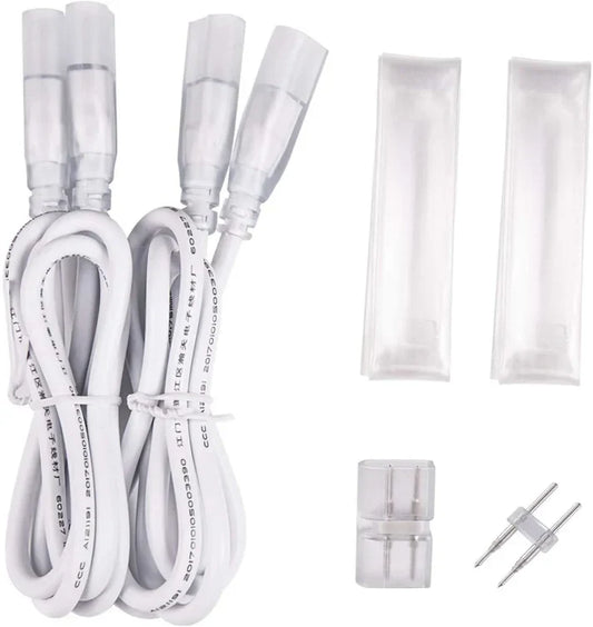 LED Neon Light Strip Connector Kit - 110V, 7x14.5mm - ProSelect Neon