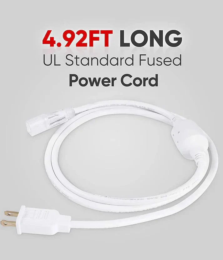 Extra 5ft Power Cord for 110V Super Bright LED Neon Rope Light