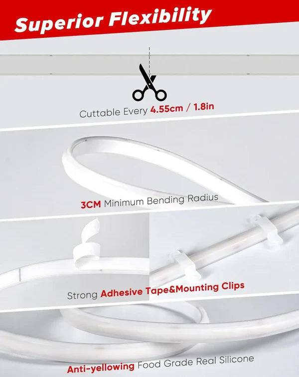 110-120V Cool White COB Peel and Stick Tape Light (10mmx4.5mm),IP65, Cuttable, dimmable, flicker-free - Plug and Play and Could Be hardwired - Lumens Depot