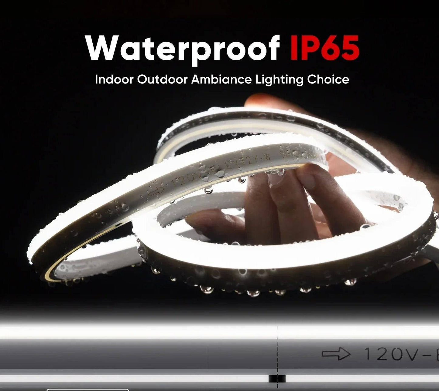 110-130V Cool White LED Neon Rope Light -6500K- 7mm x 14.5mm-7W/Meter and 220LM/W -Dimmable, Flexible, IP65 Waterproof, Cuttable for Home & Commercial Use - Lumens Depot