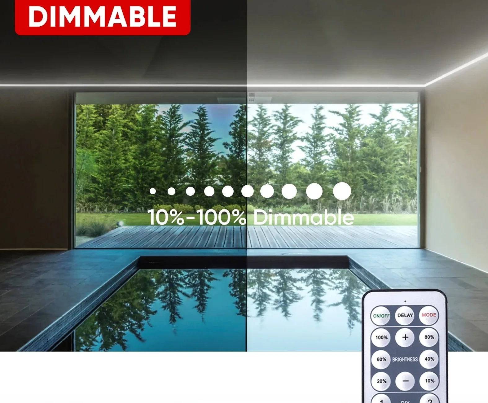 110-130V Cool White LED Neon Rope Light -6500K- 7mm x 14.5mm-7W/Meter and 220LM/W -Dimmable, Flexible, IP65 Waterproof, Cuttable for Home & Commercial Use - Lumens Depot