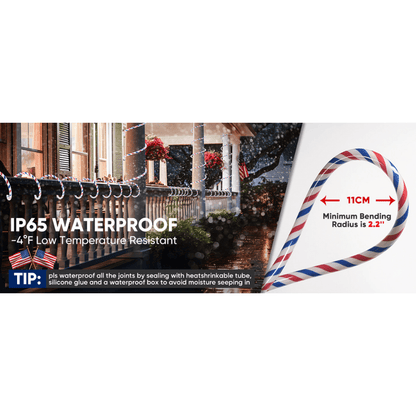 110V Red, White, and Blue Patriotic Rope Light - 11000K LED - Lumens Depot