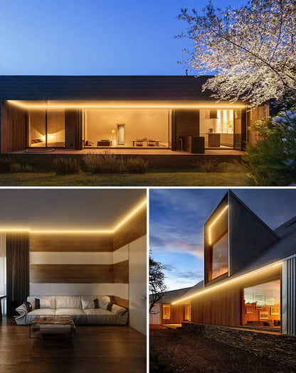 110-120V Warm White LED Neon Rope Light -2500K- 8mm x 16mm-6.5W/Meter and 226LM/W -Dimmable, Flexible, IP65 Waterproof, Cuttable for Home & Commercial Use - Lumens Depot