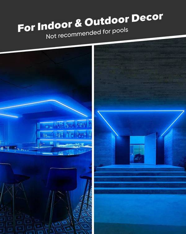 110-120V Blue COB Peel and Stick Tape Light (10mmx4.5mm),800Lm/W, IP65, Cuttable, dimmable, flicker-free - Plug and Play and hardwired - Lumens Depot