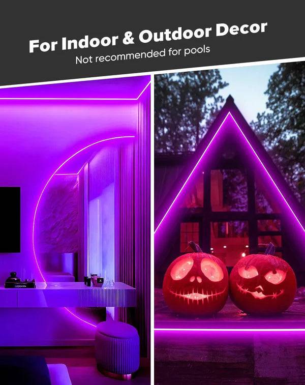 110-120V Purple COB Peel and Stick Tape Light (10mmx4.5mm),IP65, Cuttable, dimmable, flicker-free - Plug and Play and Could Be hardwired - Lumens Depot