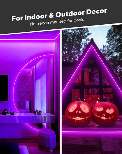 110-120V Purple COB Peel and Stick Tape Light (10mmx4.5mm),IP65, Cuttable, dimmable, flicker-free - Plug and Play and Could Be hardwired - Lumens Depot