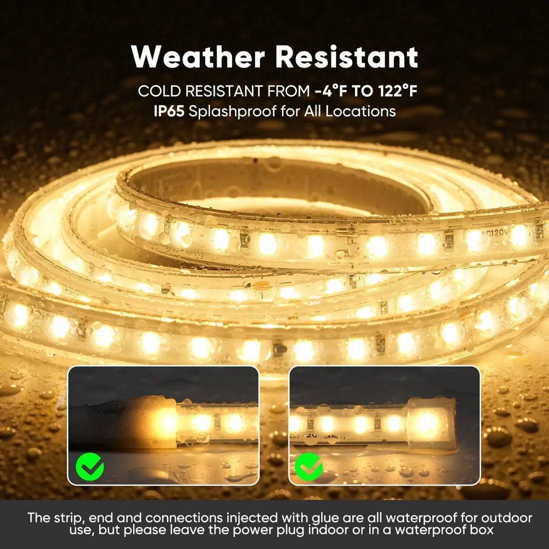 110V COB LED Strip Light with Adhesive Tape, 2800K Warm White - Lumens Depot